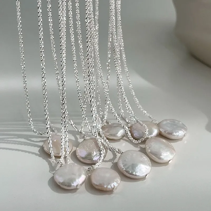 100 % natürliche barocke Süßwasserperle 925 Sterling Silber weibliche Anhänger Halskette Schmuck für Frauen Geburtstagsgeschenke – Detail 5