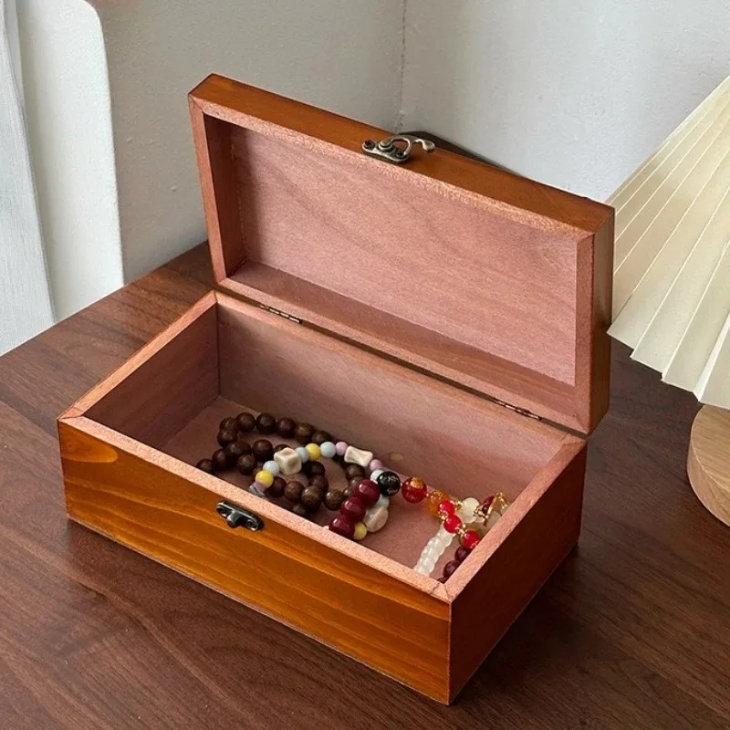 

Retro Jewelry Storage Box Wooden Necklace Bracelet Jewelry Boxes Earrings Rings Watches Jewellery Organizer Accessories Case