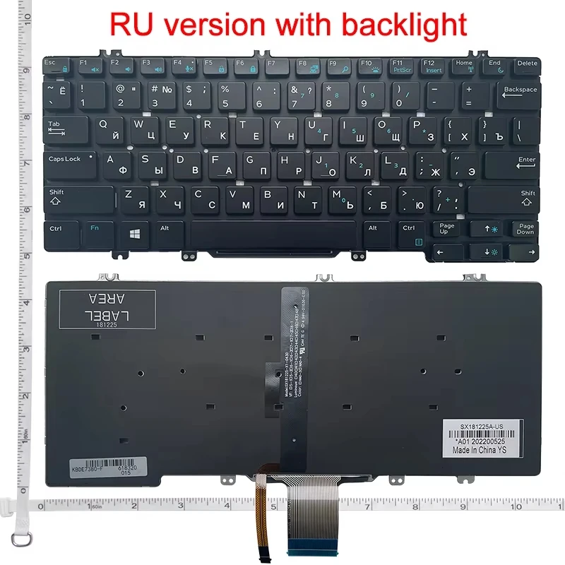 RU/US/UK/BR/PO Laptop Keyboard For DELL Latitude 5290 7380 7389 7390 E7390 E7290 E5290 E5280 5288 5289 E7280 E7380 E7220 7290