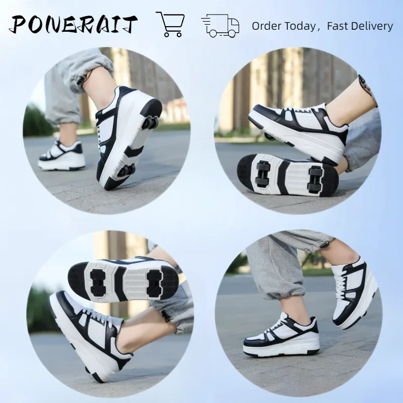 Student Parkour Skates For Boys And Girls Sliding Roller Skates For Adults Outdoor Sports Deformation Shoes