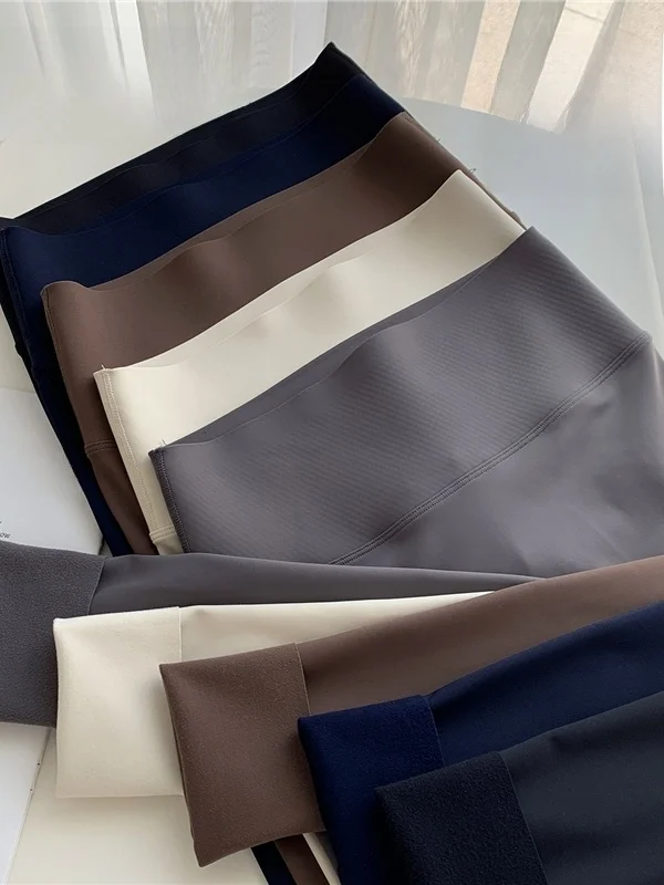 Pantalon de Yoga taille haute doublé en peau d'arche pour femmes, couche de Base chaude et amincissante, pantalon Long décontracté pour le levage des fesses