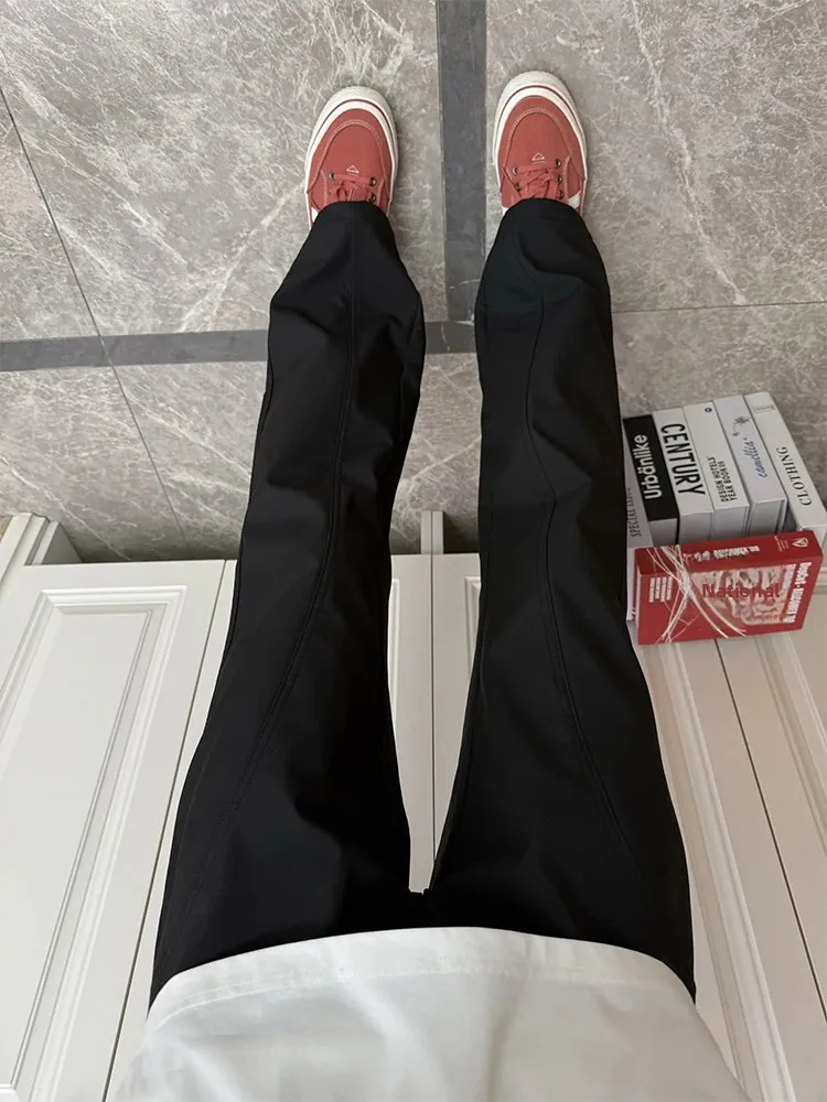 Pantalones de Trabajo Negros con Corte Recto y Ajustado para Hombre, Estilo Americano Cleanfit, de Tejido Softshell, con Forr...