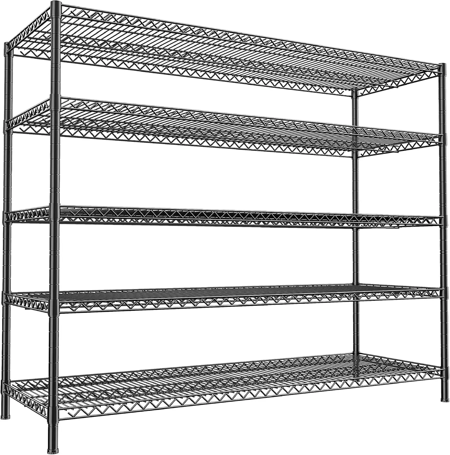 

55.5" W Storage Shelves 3200LBS Metal Shelving 5 Tier Wire Shelving Unit Garage Shelving Heavy Duty Metal Shelves for Storage