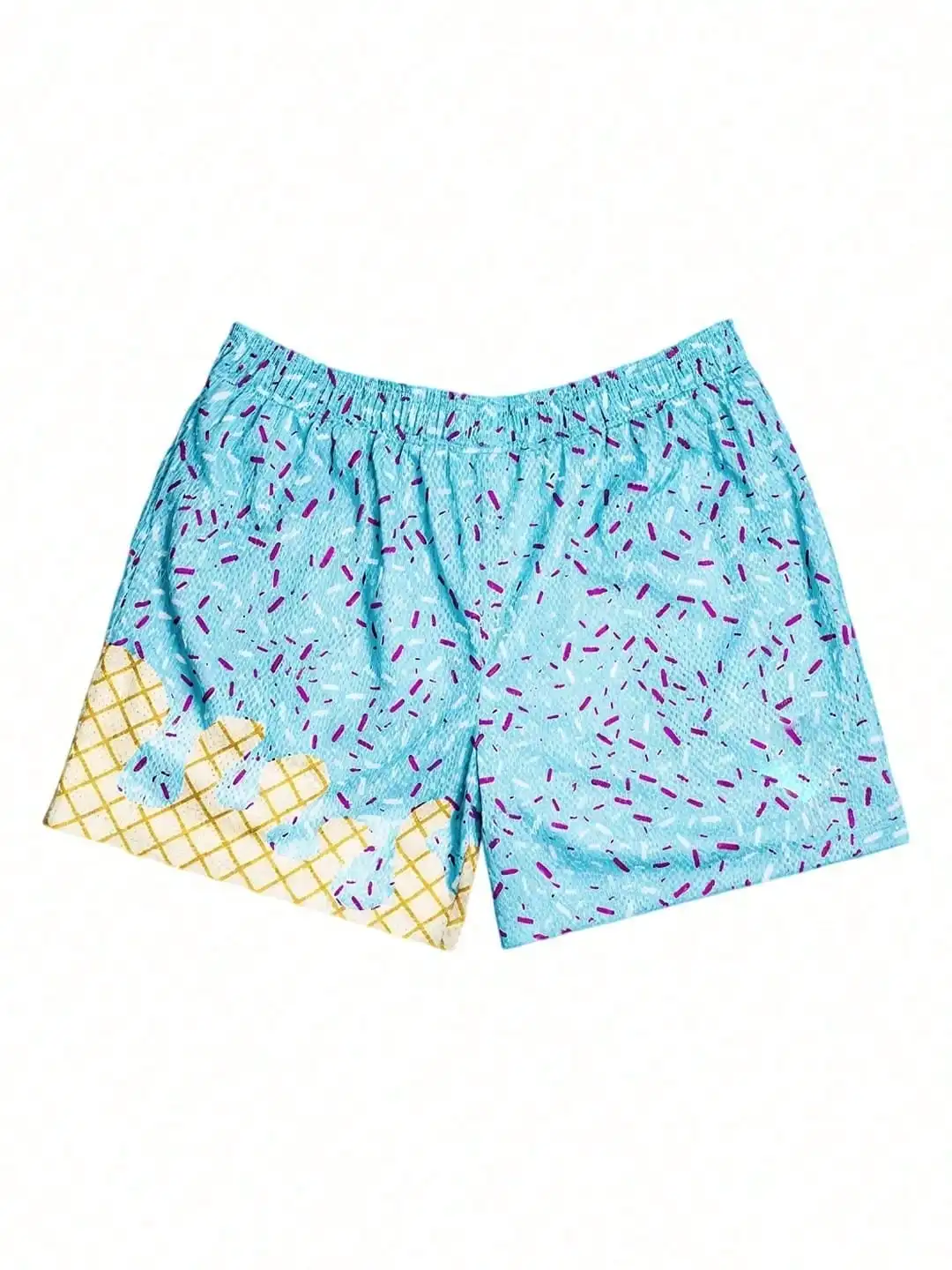 

Ice Cream Mesh Graffiti Athletic Shorts Lightweight Quick-Dry Gym Baseball Workout Running Shorts Pants with Pockets