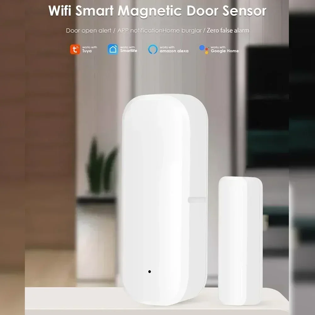 Capteur de porte WiFi Tuya, détecteur de fenêtre de sécurité à domicile, porte marketautomatique, capteur de contact magnétique, 2.4GHz