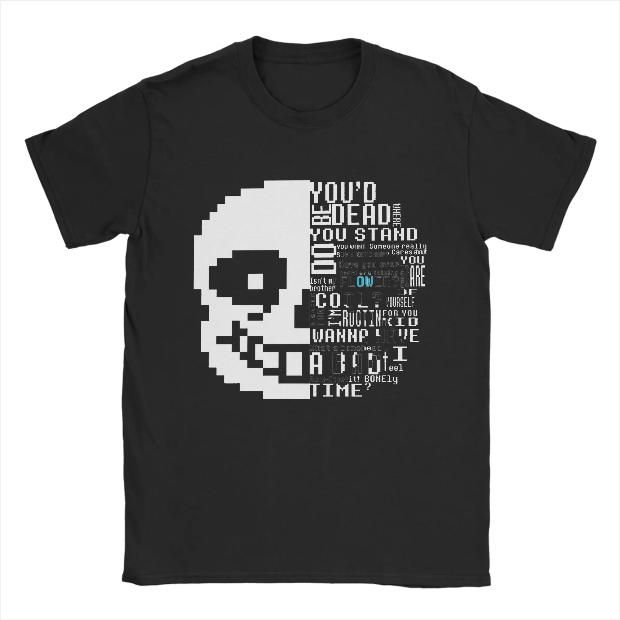 Harajuku Sans  Game Skull T Shirt For Men Women Cotton Short Sleeve Undertales Round Neck Summer TopsTops