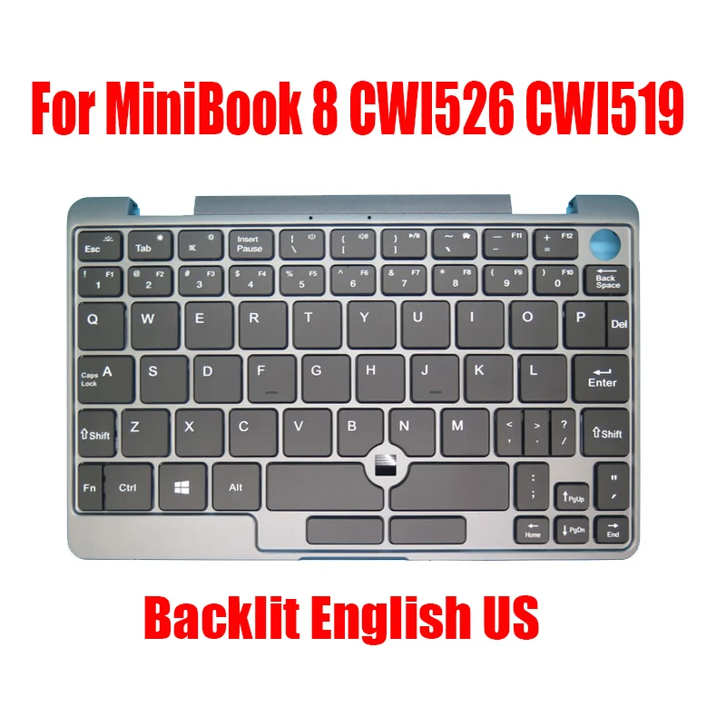 

New Laptop Palmrest For Chuwi For MiniBook 8 CWI526 CWI519 Gray With Backlit English US Keyboard Upper Case