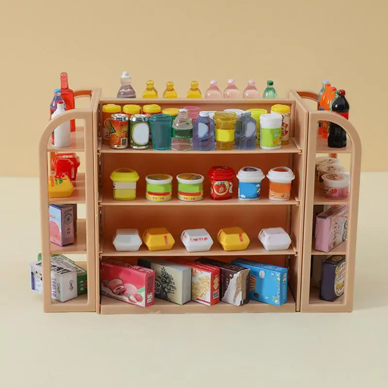 Doll Home Furniture Shelf Miniature Toy Furniture Doll Space Supermarket Shelf Scenery Ornaments House Furnishing Accessories