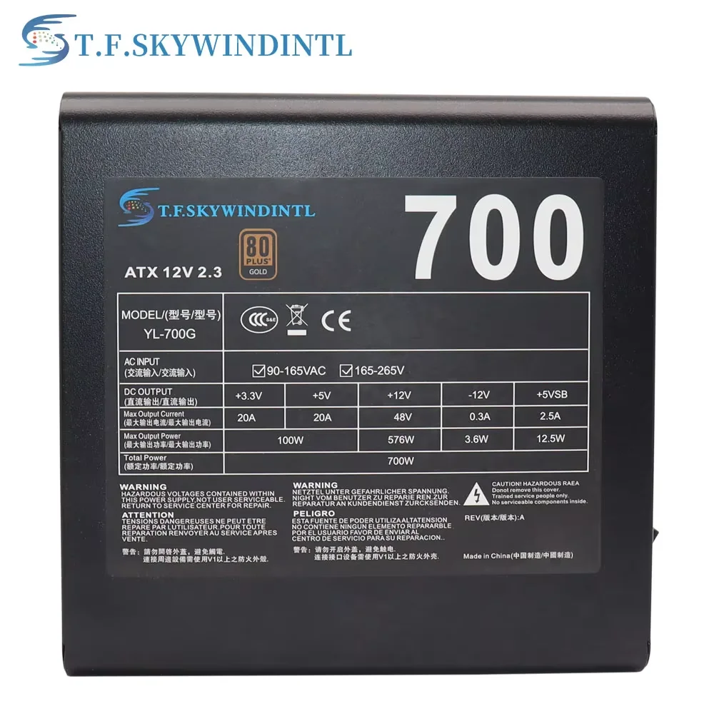700w Fully Modular ATX Gaming Power Supply - 80Plus Gold Certified - Ideal for High-Performance Gaming Desktops