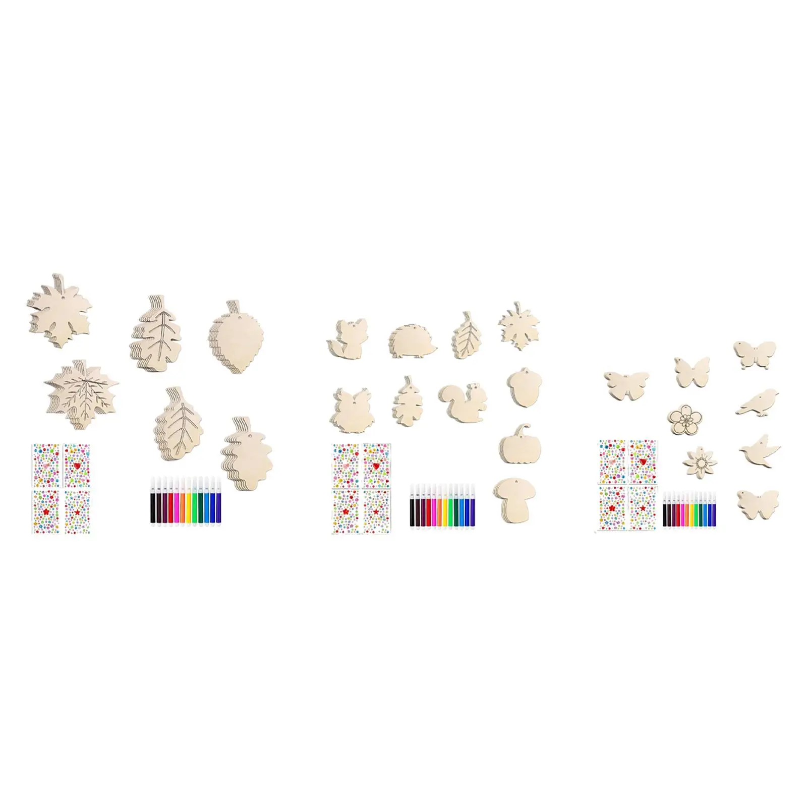 

Autumn Farmhouse DIY Hanging Decor Thanksgiving Maple Leaf Ornaments Wood Slices for Home Tree