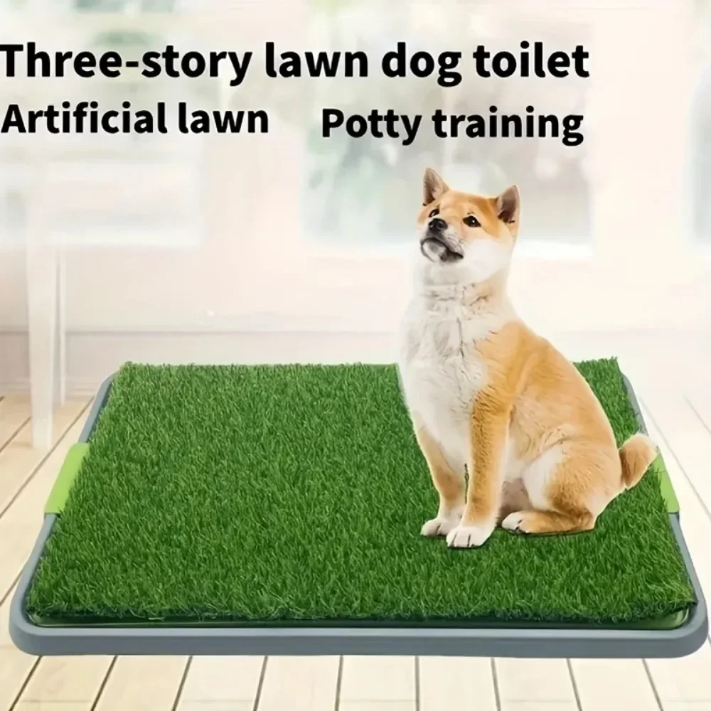 Pet Dog Toilet Dog Potty Pan Artificial Grass Pee Pad Anti-Splash Removable Large Dog Urinal Puppy Kitten Urine Cleaning Tool