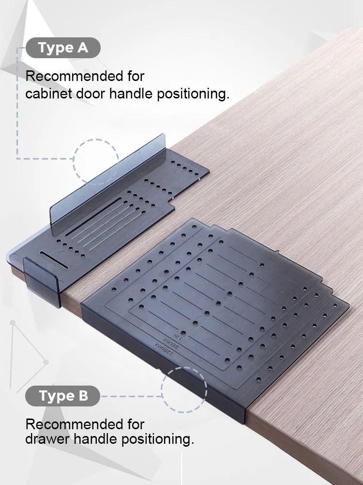 Drawer Handle Template, Center Punching Drill Mounting Template Wood Punch Cabinet Handle Template for Handle Knob