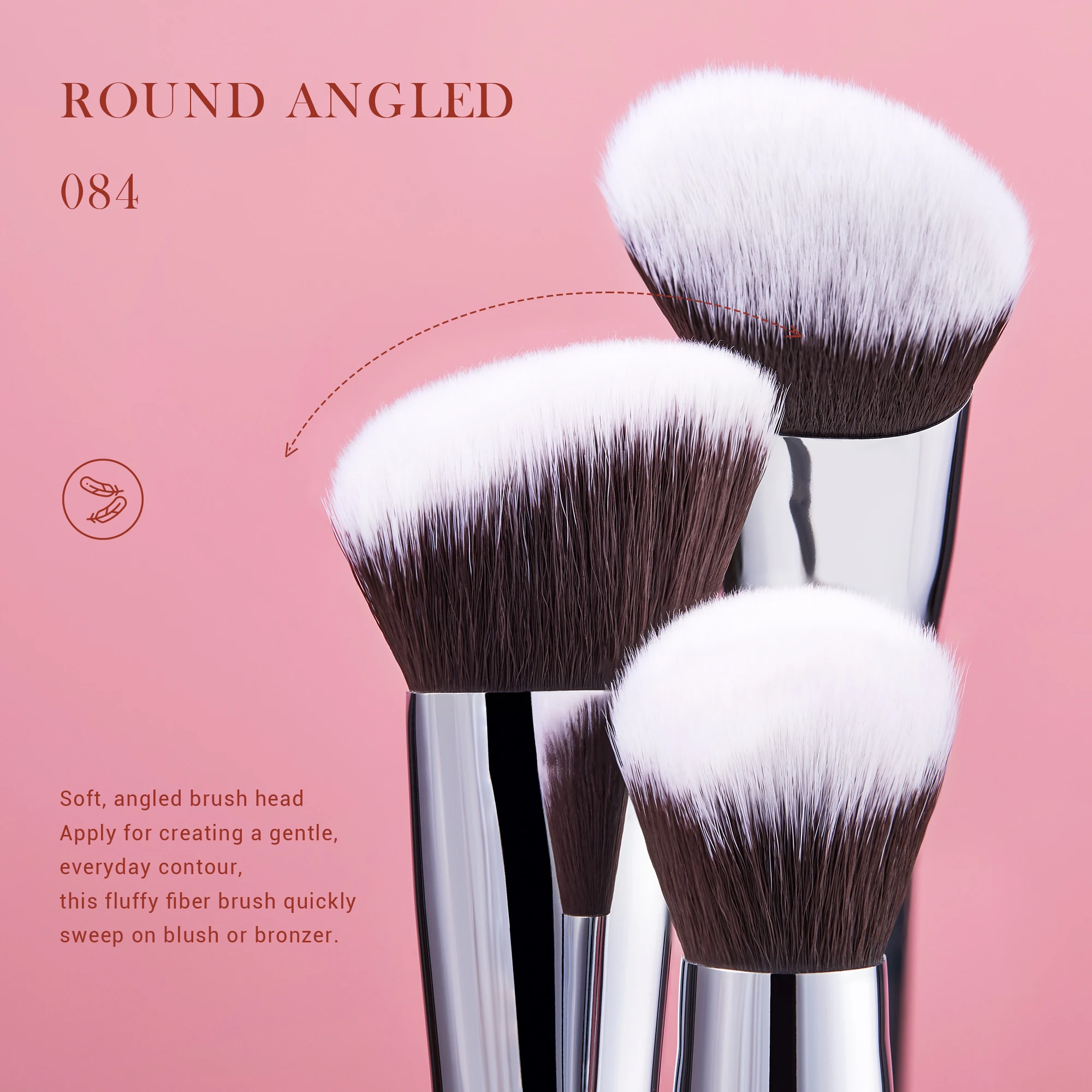 Jessup Blush brush Makeup of face Blending Bronzer Angled Liquid Cream Synthetic hair 084