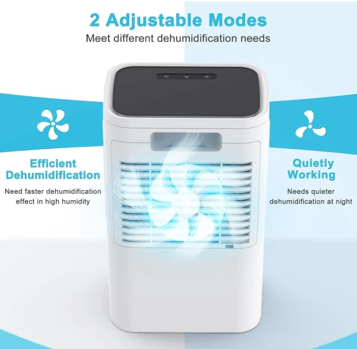 88 oz water tank room dehumidifier. With two modes of operation, quiet dehumidifier, suitable for basement, bedroom, bathroom