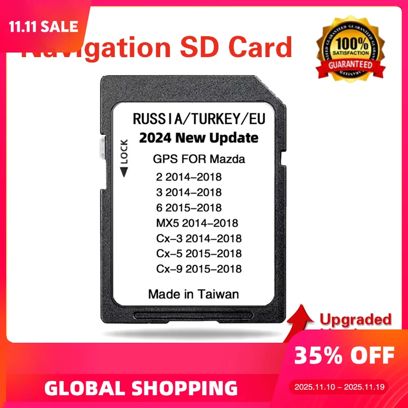 

Newest 2024 Version 16GB Map SD Navigation for Mazda CX-3 from 2014-2018 EU Sat Naving GPS Card Fast Delivery