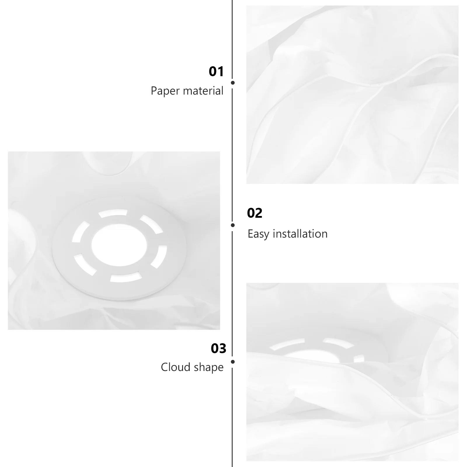 Sombra de diseño de nube: lámpara de papel colgante de techo decorativa nórdica, sombra de luz para lámparas de pared de piso, luz colgante de techo