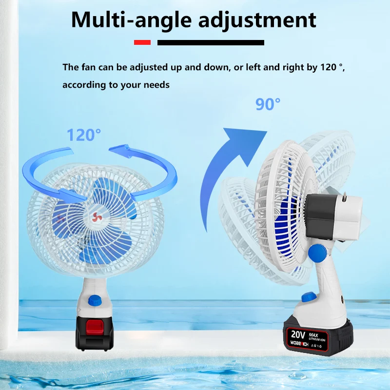 Imagem -04 - Metal Portátil Camping Fan Wireless ao ar Livre Pesca Desktop Vento Forte Fit Makita 18v Bateria 8