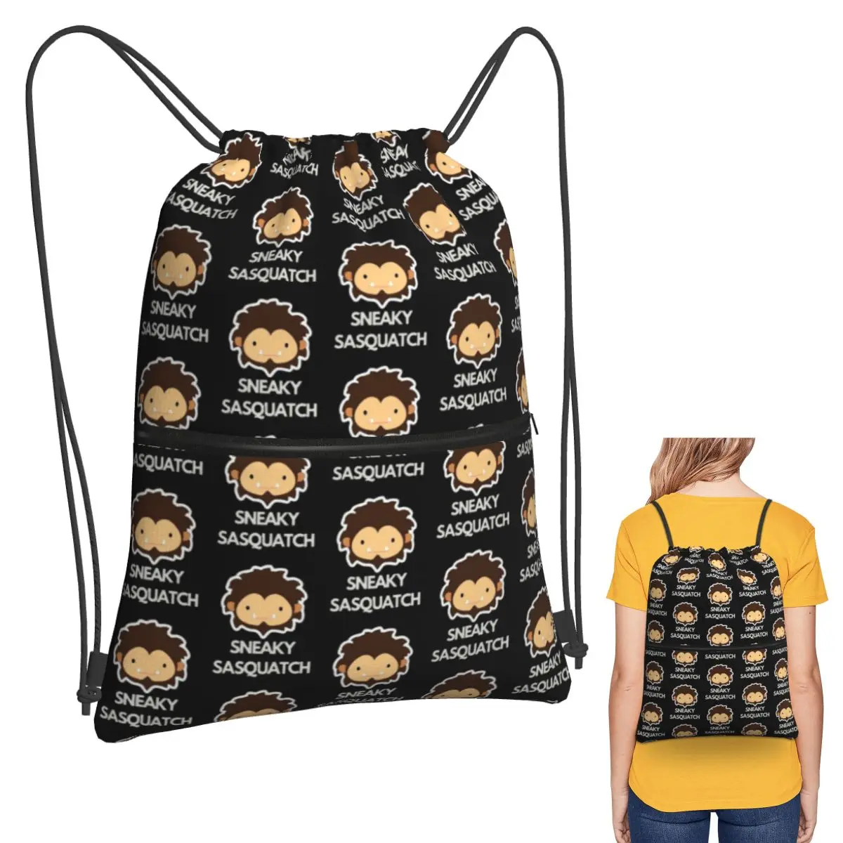 

Рюкзаки Sneaky Sasquatch, многофункциональные портативные сумки на шнурке, спортивная сумка, сумки для книг для школы путешествий