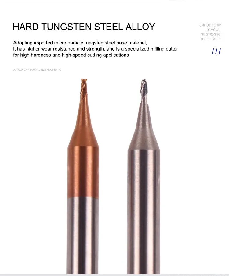 SHAZAM HRC55 2F Nano Beschichtung Flachboden Schaftfräser Mikropat Wolframstahl Hartmetall Fräser CNC Mechanische Bearbeitungswerkzeuge – Detail 1