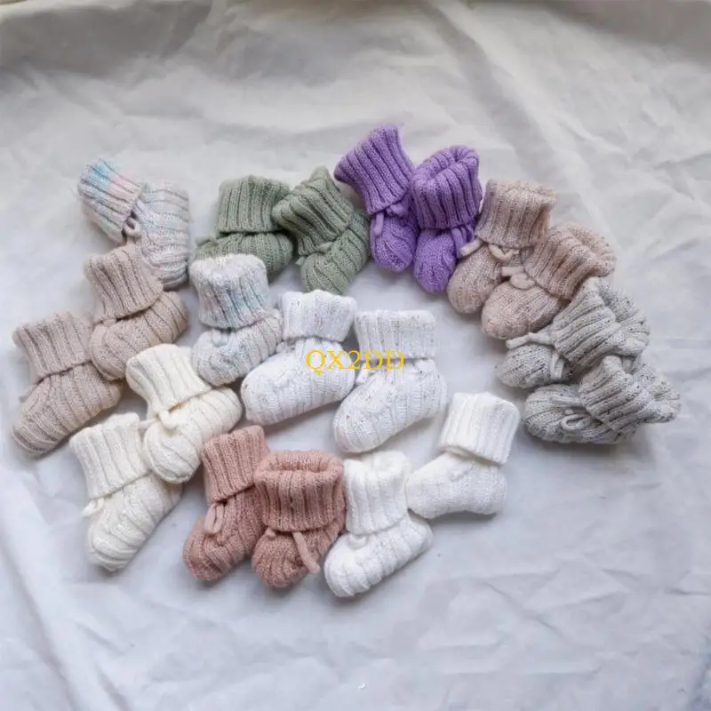 Baby Booties Newborn First Walkers Soft Knit Socks Warm Knitted Crib Shoes