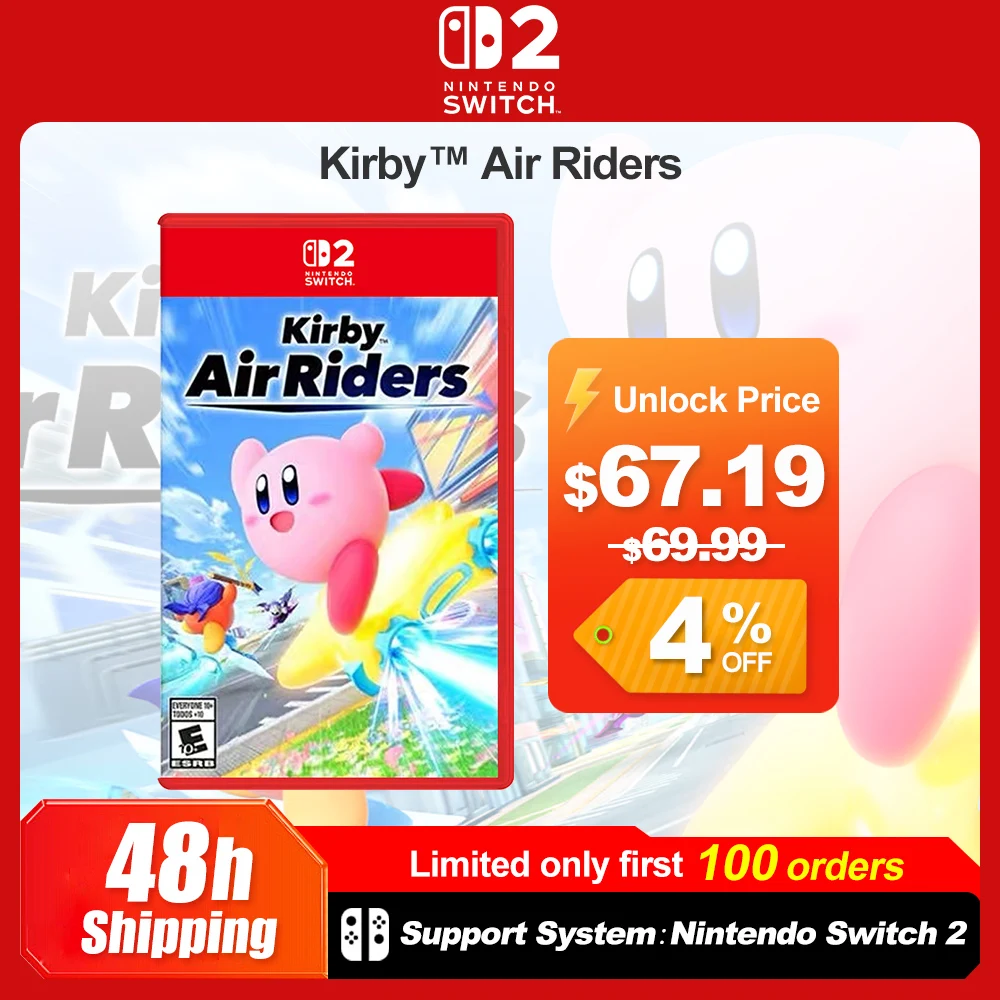 Nintendo Switch 2 Kirby Air Riders Juegos Offerte di giochi Supporto per carte da gioco fisiche originali al 100% Gioco d'azione per 1-4 giocatori per NS2