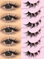 GROINNEYA Cat Eye Lashes Half Lashes Soft Natural Faux Mink Eyelashes Fake Lashes Natural Look Wispy Winged End Eye Elongated