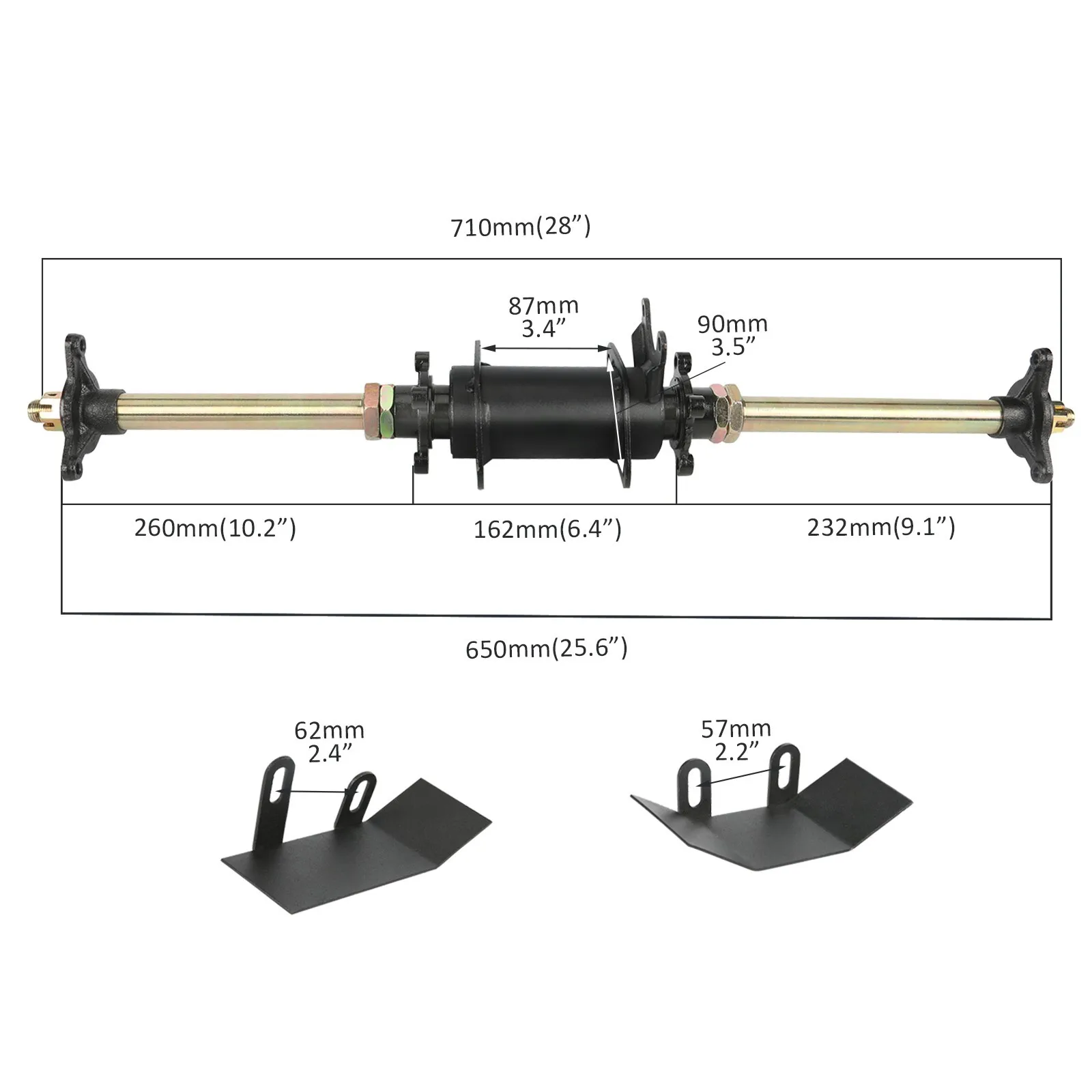 710mm Rear Axle+140cc Engine for 3 Lugs Rim Wheel for ATV Quad Buggy Go Kart