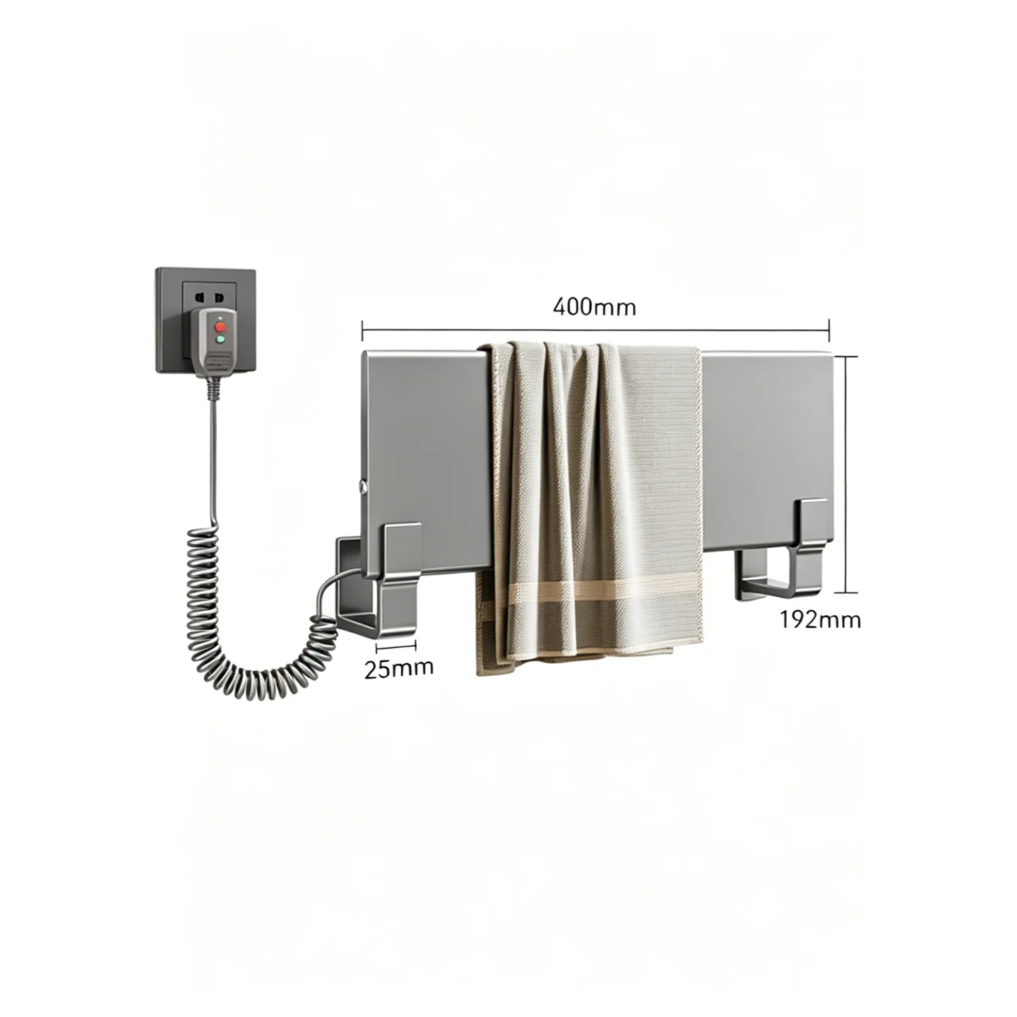 Single Panel Heated Towel Warmer Constant 55C Wall-mounted Space Aluminum Drying Rack Minimalist Bathroom Apartment Towel