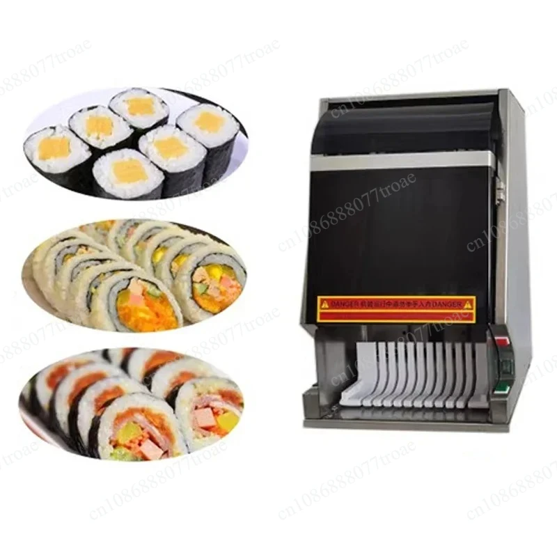 8 / 10 / 12 Pieces Commercial Sushi Cutter Slicer Automatic Sushi Roll Rice Roll Cutting Machine Sushi Slicer for Snack Shop