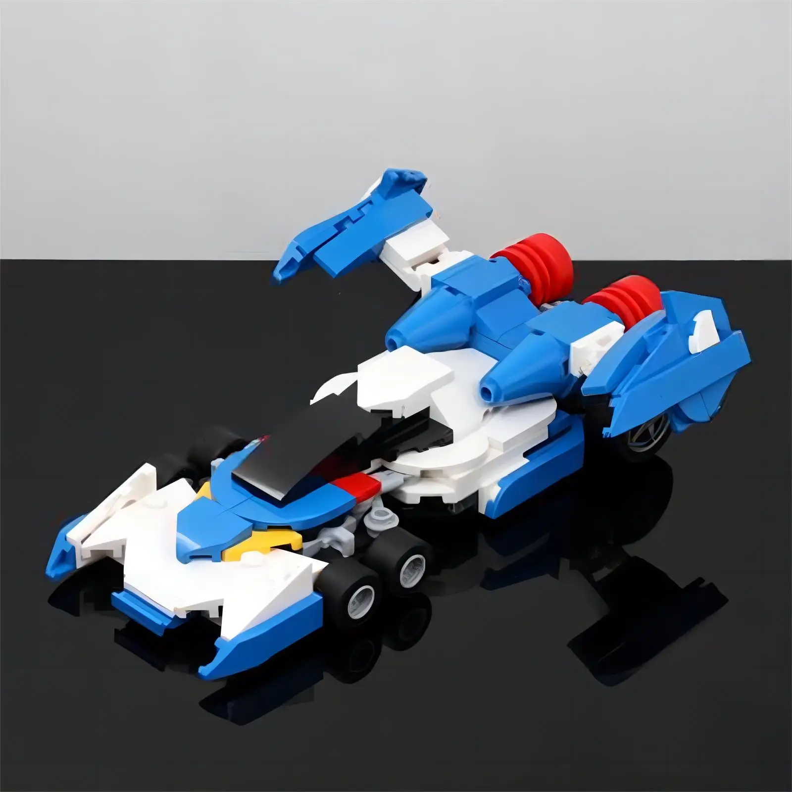 MOC City Auto Bausteine Jungen Puzzle Bausatz Geburtstagsgeschenk Blaues Rennwagen Sportwagen Formel Technisches Fahrzeug Spielzeugmodell – Detail 1