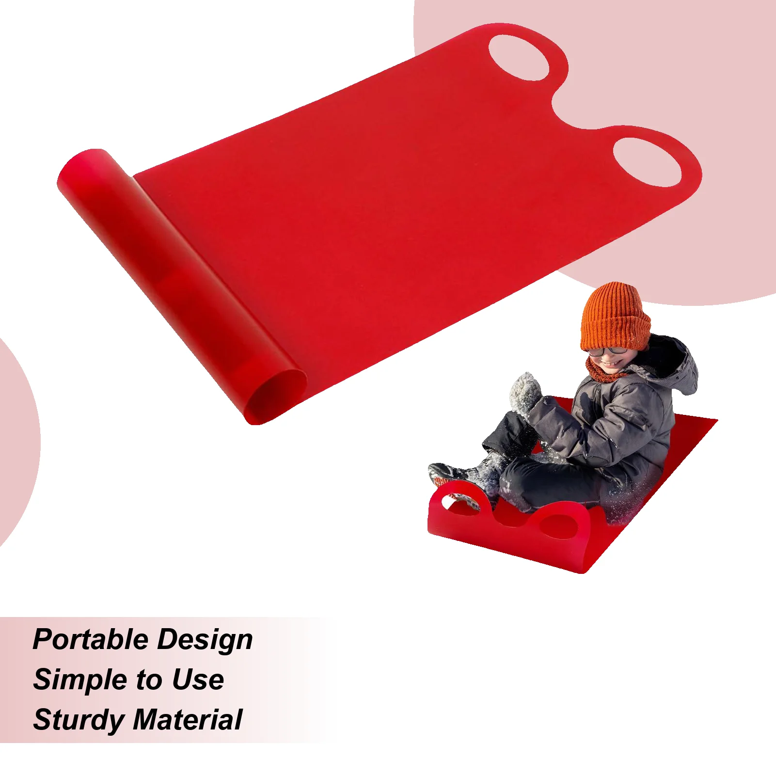 All-Terrain Kids Slide Sled Lightweight Rolls for Snow, Grass, Sand Hills, Safe Design for Outdoor Play