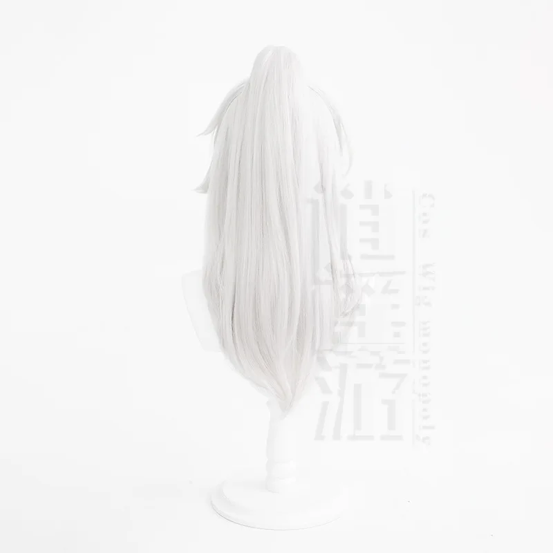 هونكاي: ستار ريل جينغ يوان شعر مستعار تأثيري الأبيض الشباب الشعر النمر كليب ذيل حصان هدية الهالوين