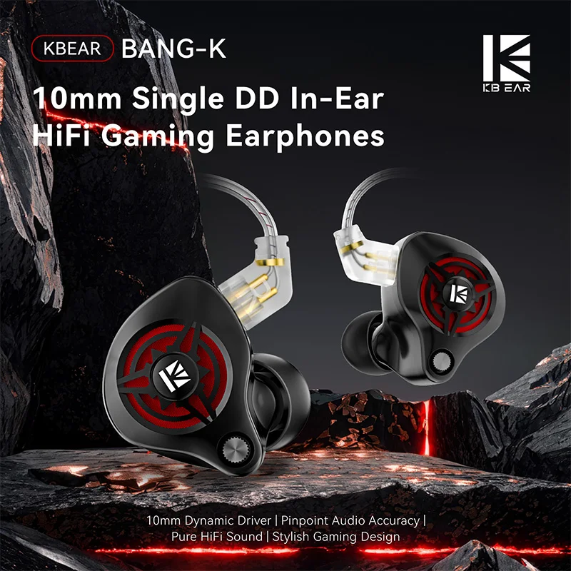 

KBEAR BK1 10 мм ПЭТ композитная диафрагма динамический драйвер наушники-вкладыши 5N OFC двойной параллельный провод головные уборы Hi-Fi игровые наушники