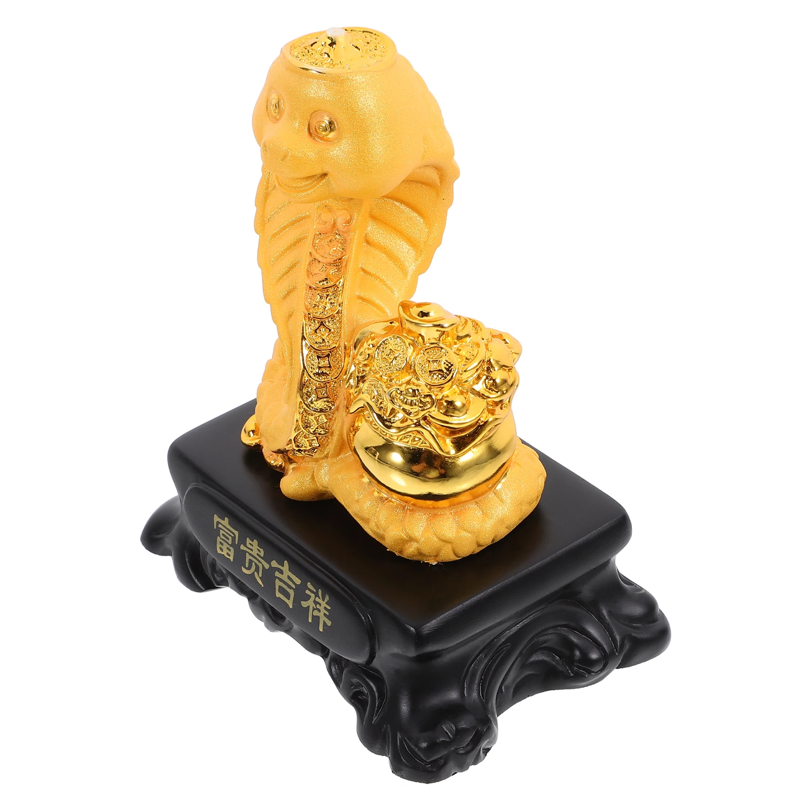 

1pc Gold Snake Resin Craft Zodiac Animal Decor For Desk Home Office Indoor Tabletop Decoration Chinese New Year Ornament