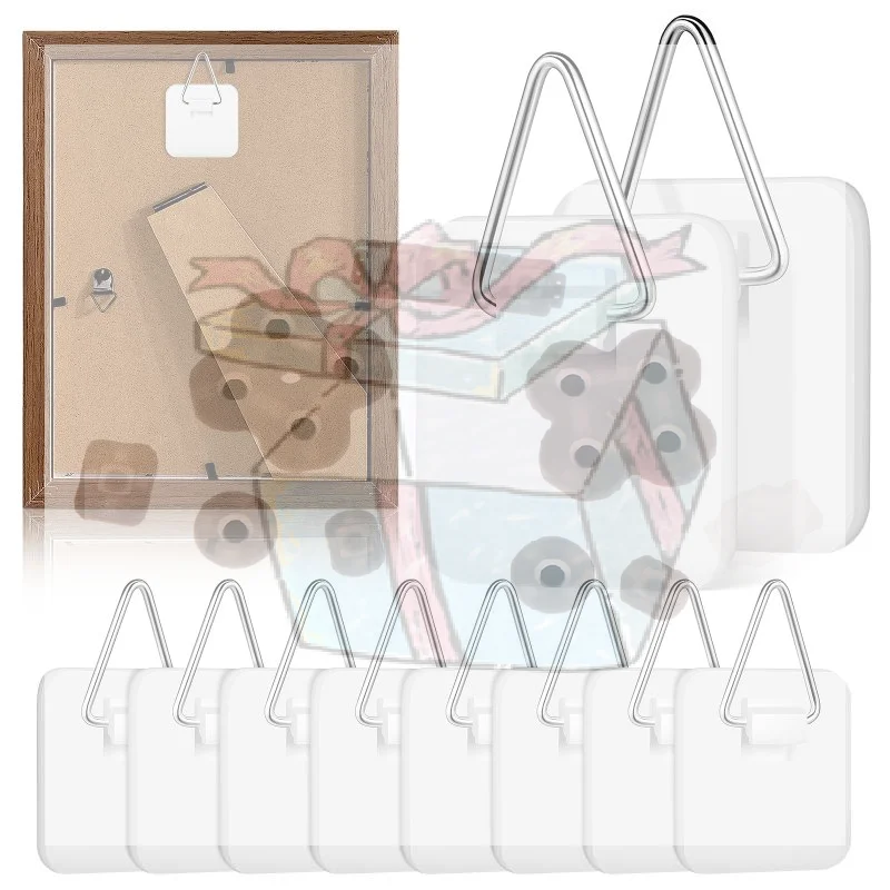 10Pcs Plate Wall Hanger Adhesive Plate Hangers Home Picture Hooks Hanging Decorative Hangers Platter Art Without Nails Holders