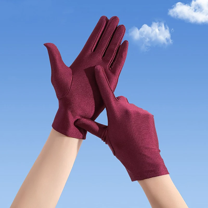 Woman Gloves For Summer Sunscreen Driving Gloves Female Thin Cotton Sweet Solid Color Non-Slip Touchscreen Breathable