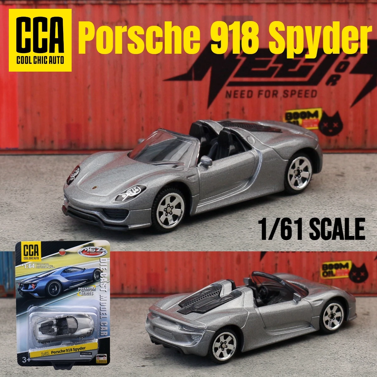 1/61 Porsche 918 Spyder Toy Car Model CCA MSZ 1:64 Diecast