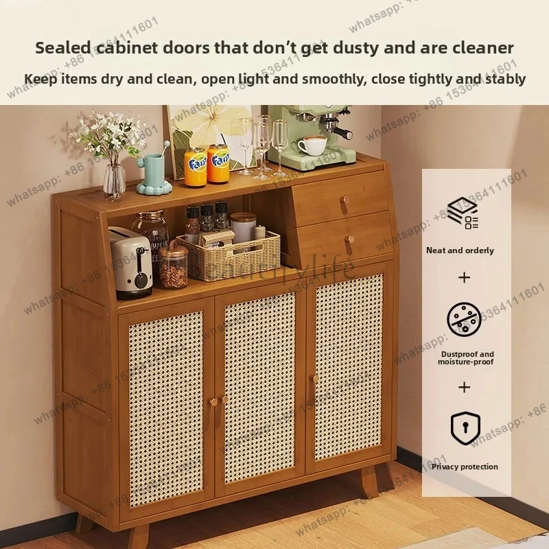 kitchen dining side retro side cabinet living room storage floor cabinet coffee integrated storage against the wall