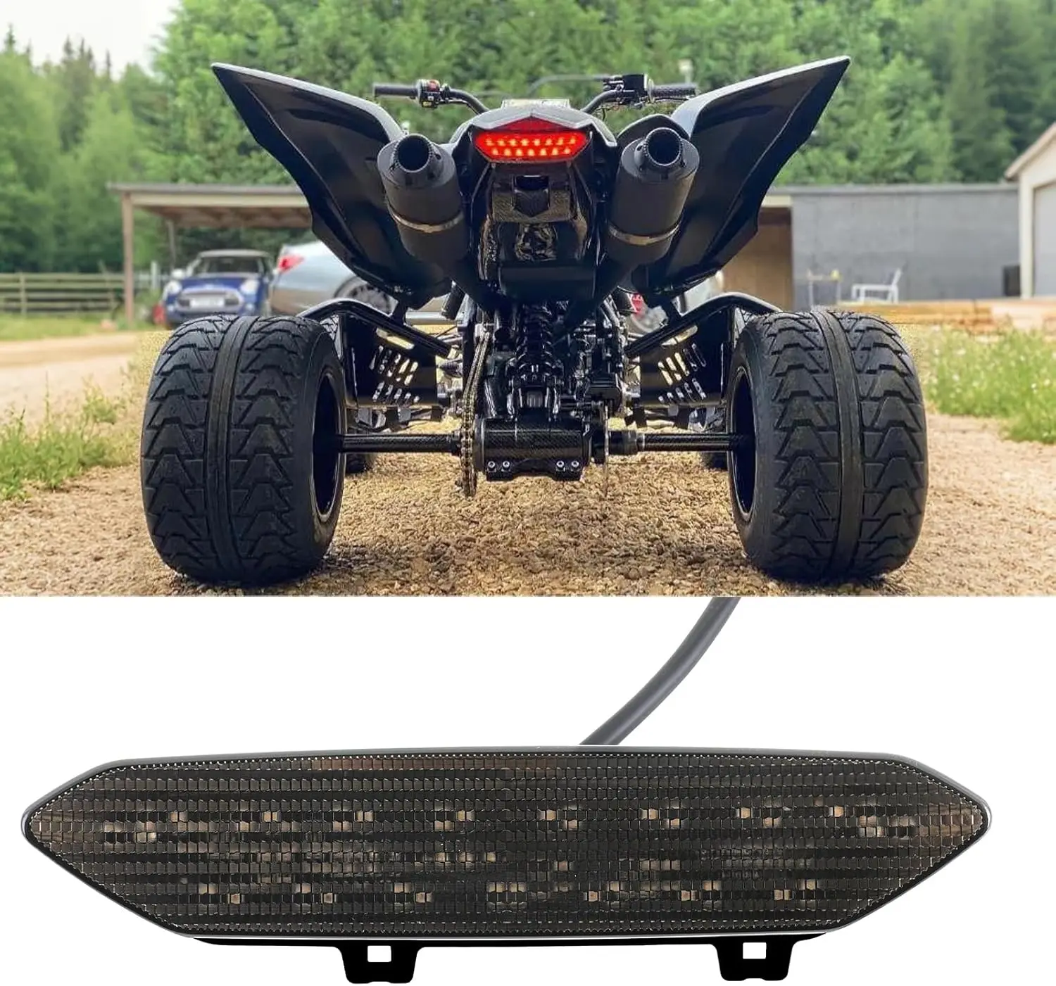 

Красный светодиодный задний фонарь для квадроциклов, задний фонарь, стоп-сигнал, задние фонари для Yamaha Raptor 700 700R 2006-2018