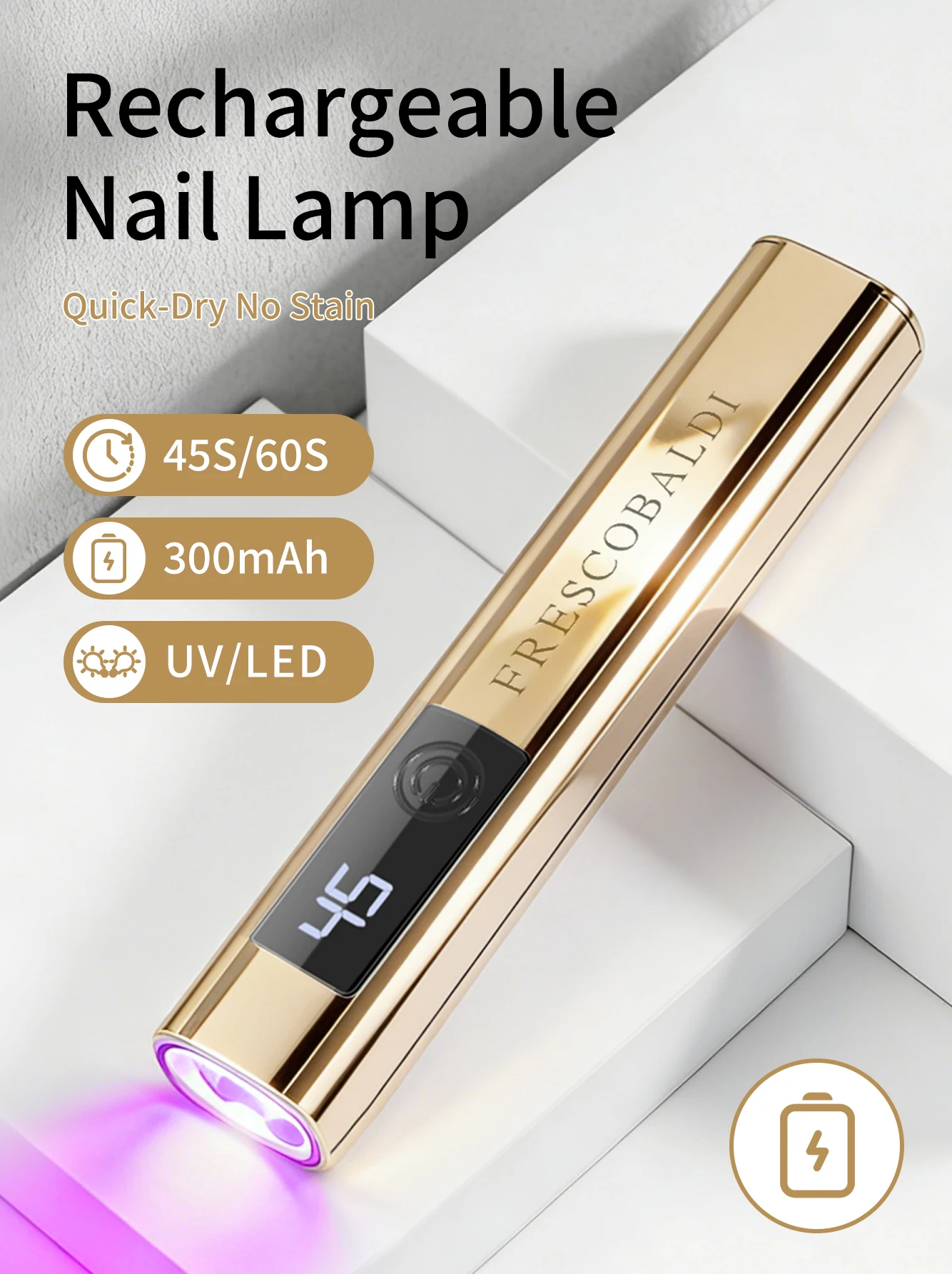 1Pc Mini On-Screen Display Handheld Nail Art UV Lamp For Gel Nails, Mini Nail Light, Portable LED Nail Lamp, USB Nail Dryer
