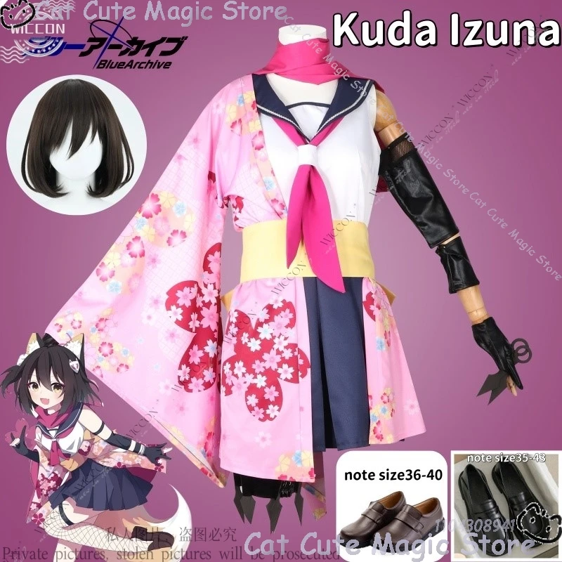 

Kuda Izuna Blue Archive Косплей Костюм Игра Парик Обувь Униформа Унисекс Вечерние Ролевые Игры Одежда Прекрасное Кимоно с принтом Активность