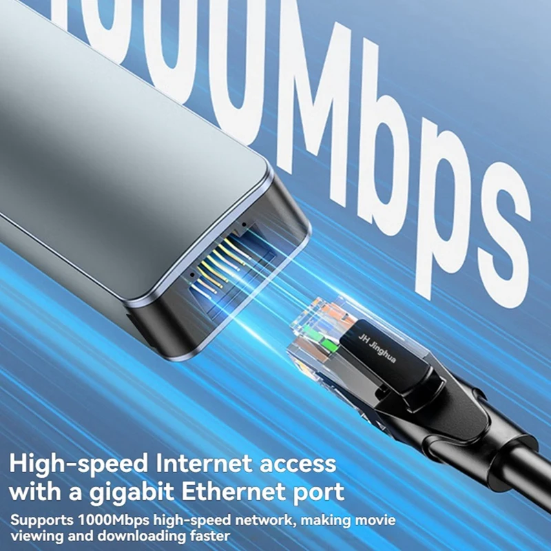 

6-in-1 USB C Hub Type C to 4K HDTV USB 3.0 Type C PD 100W Charging Dock Gigabit Ethernet Adapter for TV Mouse Keyboard [To&On-e]