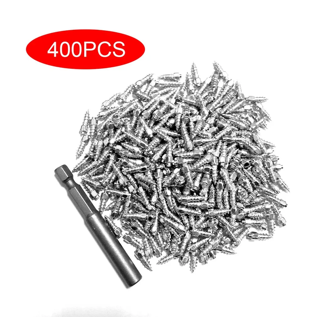 Durable 400Pcs Non-Slip  Tire Spikes Tungsten Steel Nails 12mm Wheel Boltsbolts For Premium Car ATV Winter Safe Drive Emergency