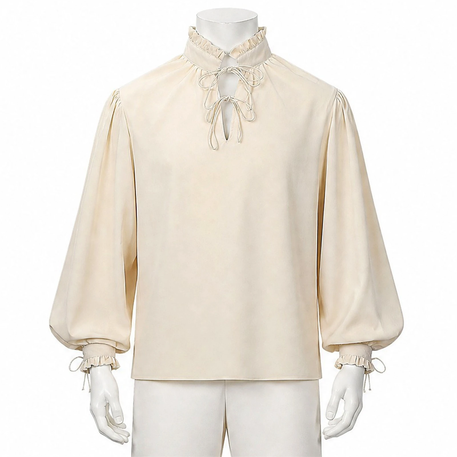 Medieval Gothic Lace Up Pirate Shirt - Herren Renaissance Piratenhemd Mittelalterliches Gotisches Viktorianisches