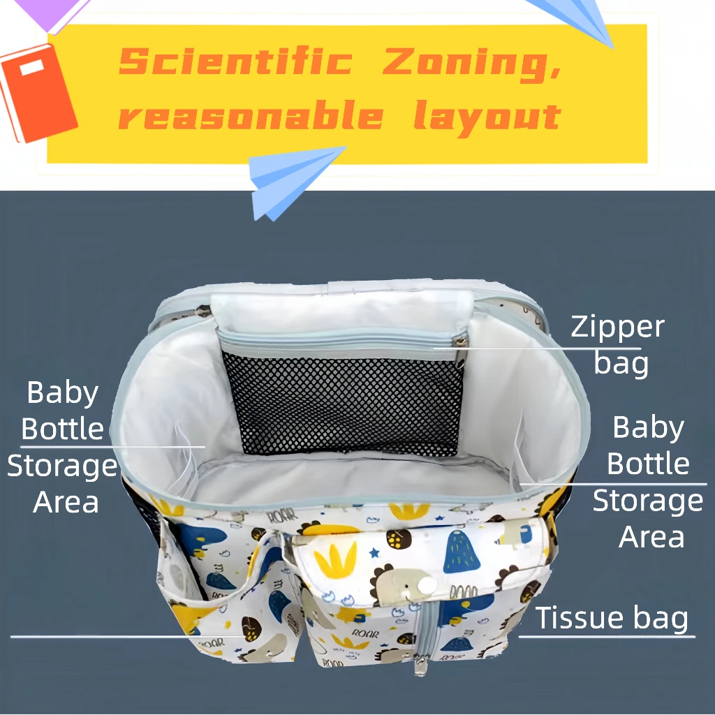 Baby Stroller Organizer Baby Diaper Bag Tote - Mommy Bag 2 Insulated Cup Holder, Adjustable Shoulder Strap, Large capacity