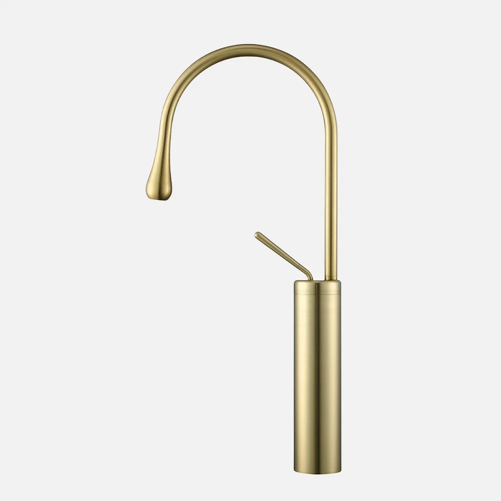 

Deck Mounted Special Design Brass Tap Mixer Brushed Gold Wash Sink Faucet Manufacturer Durable Faucet