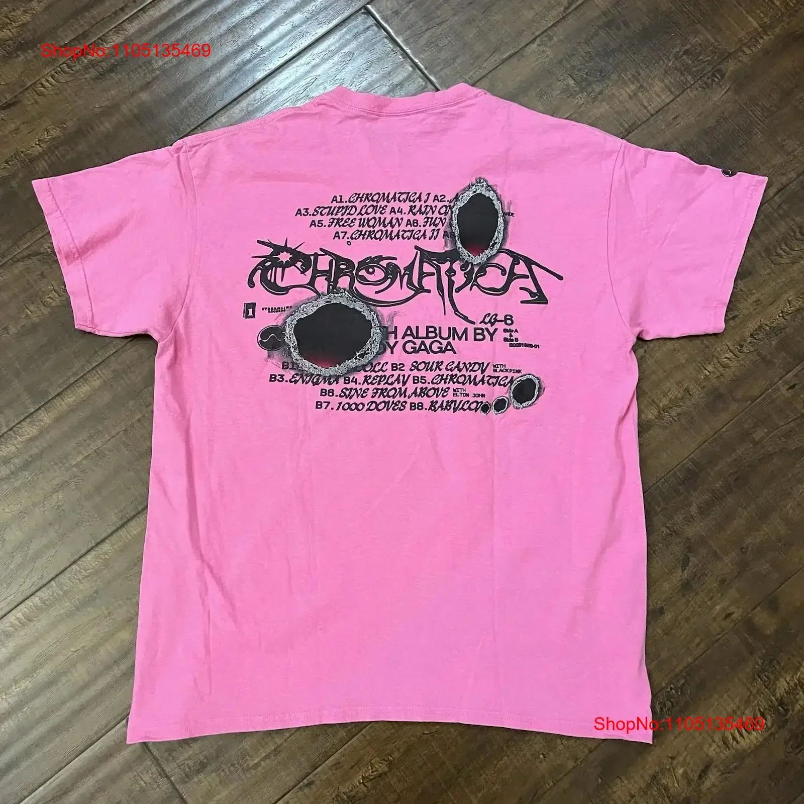 LADY GAGA CHROMATICA LG6 T Shirt LPink Stupid Love RARE Monster Merch Official vintage Washed Soft fashion streetwear graphic