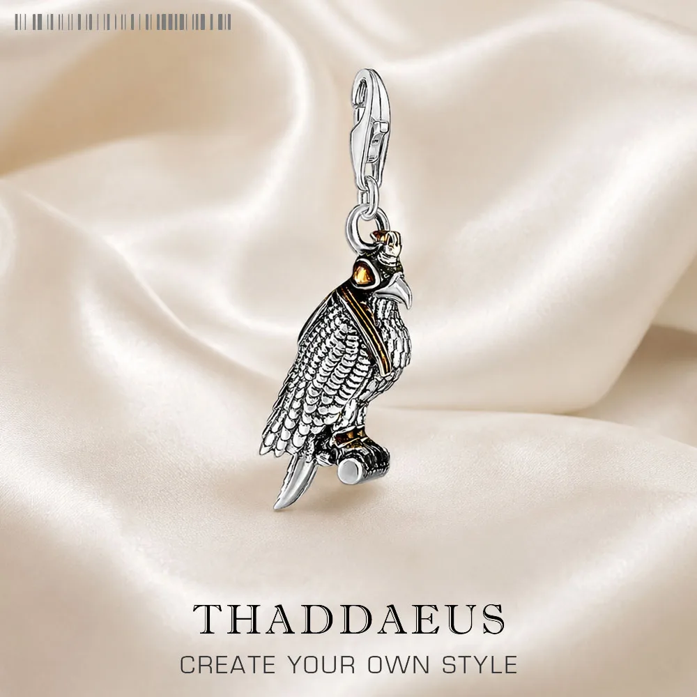 Peregrine Falcon Pendant 925 Sterling Silver Dangle Charm Women Men Vintage Fine Jewelry