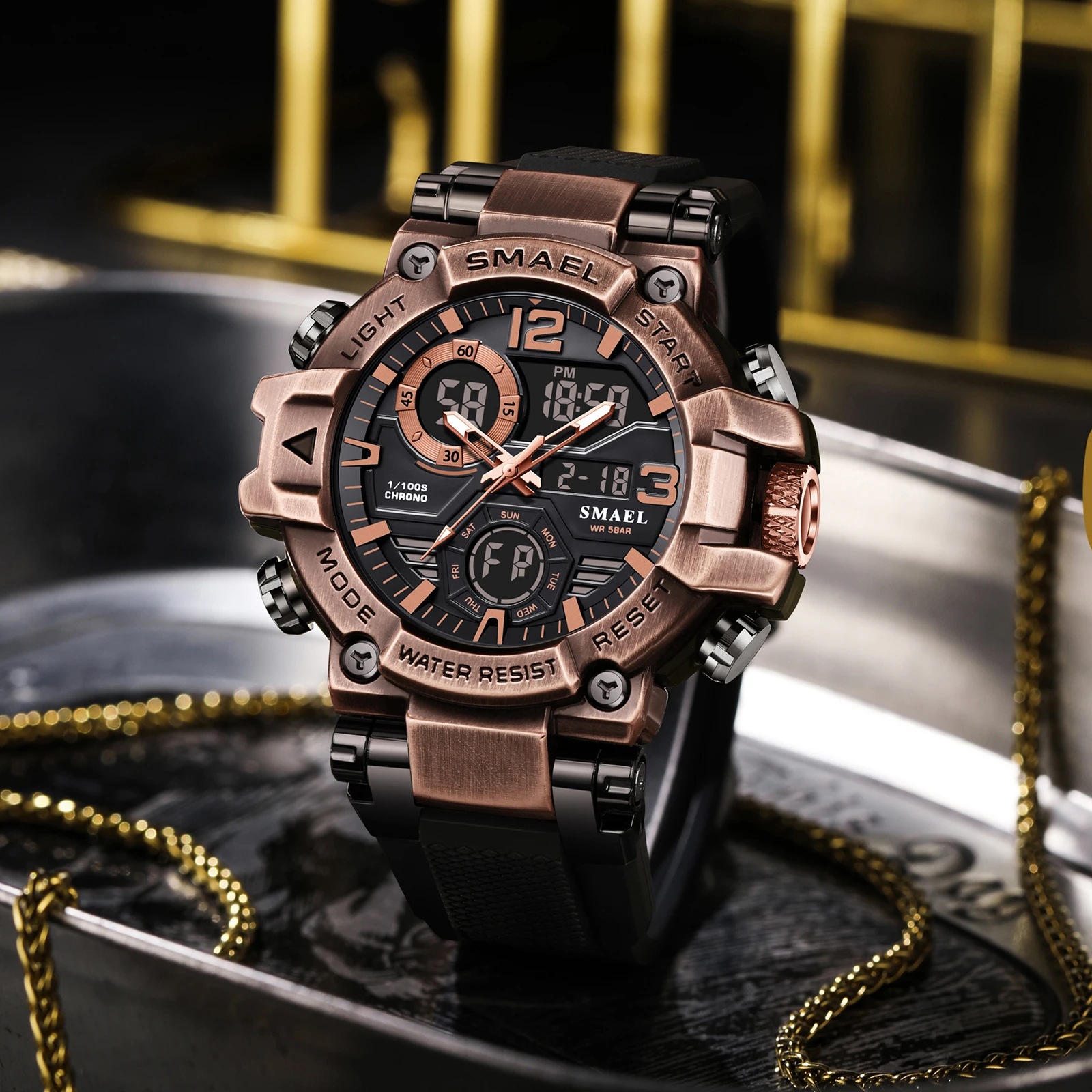 

2025 SMAEL спортивные часы мужские светодиодные часы новые водонепроницаемые цифровые часы 50 м 8110 противоударные спортивные часы для мужчин электрические