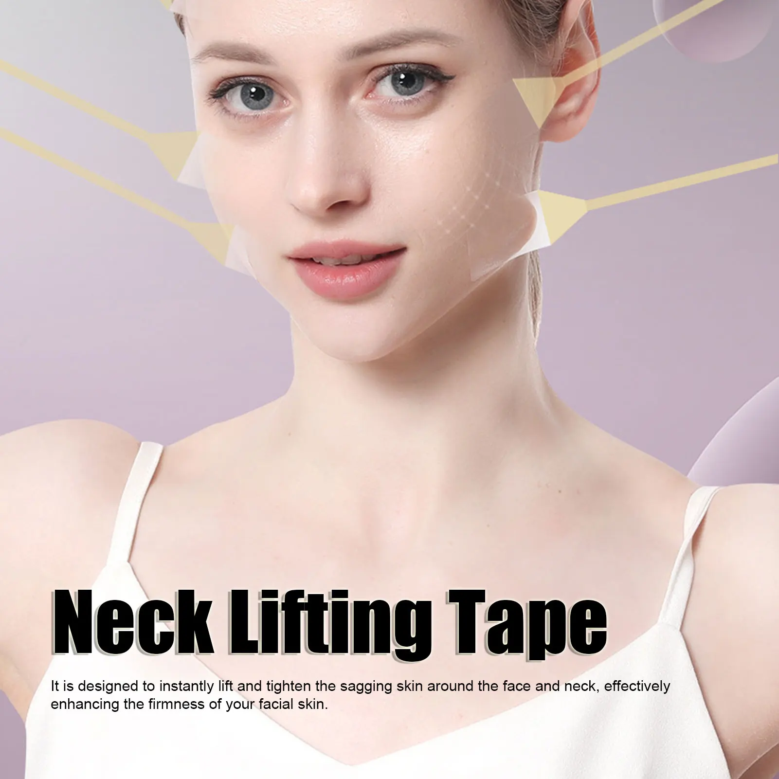 20pcs Face Neck Lifting Tape Invisibled Face Lifting Adhesive Stickers Tools 4pcs Elastic Bands Replacement Tapes